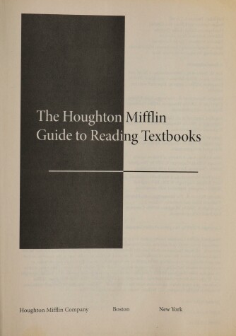 Book cover for The Houghton Mifflin Guide to Reading Textbooks