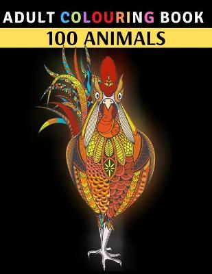 Book cover for Adult Colouring Book 100 Animals