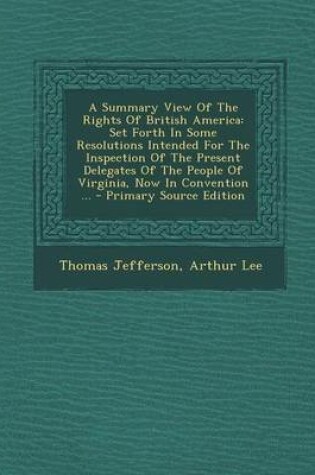 Cover of A Summary View of the Rights of British America