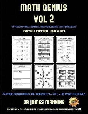 Book cover for Printable Preschool Worksheets (Math Genius Vol 2)