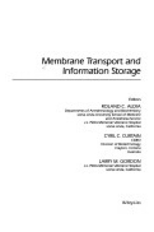 Cover of Membrane Transport and Information Storage