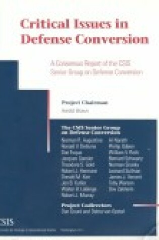 Cover of Critical Issues In Defense Conversion