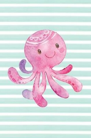 Cover of Pink Octopus Watercolor Stripe Journal, Lined