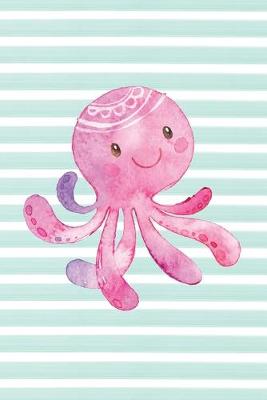 Book cover for Pink Octopus Watercolor Stripe Journal, Lined