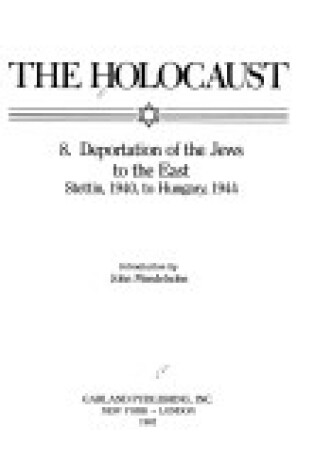 Cover of Deportation of Jews to the Eas