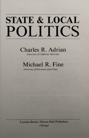 Book cover for State and Local Politics