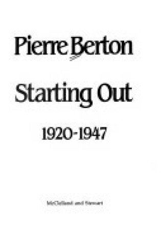 Cover of Starting Out 1920-1947