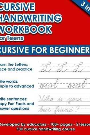 Cover of Cursive Handwriting Workbook For Teens