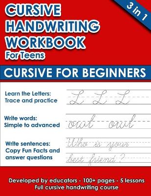 Book cover for Cursive Handwriting Workbook For Teens