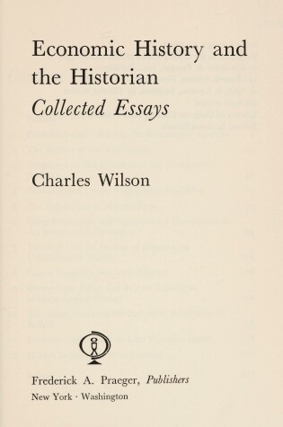 Cover of Economic History and the Historian