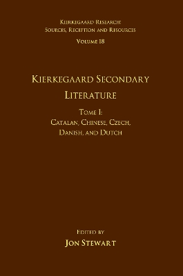 Cover of Volume 18, Tome I: Kierkegaard Secondary Literature