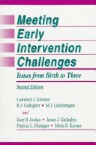 Cover of Meeting Early Intervention Challenges