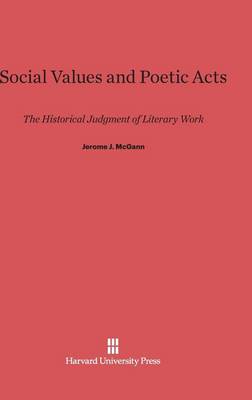 Book cover for Social Values and Poetic Acts