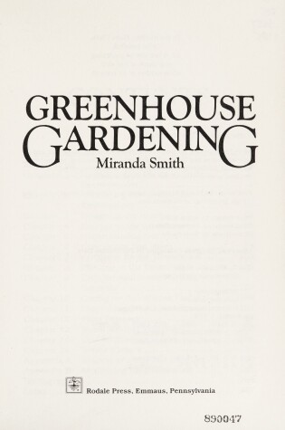 Cover of Greenhouse Gardening