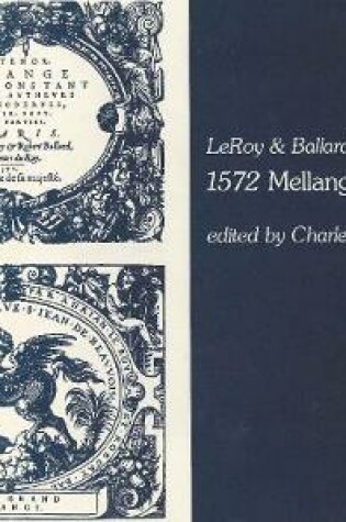 Cover of Mellange de Chansons, 1572