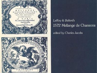 Book cover for Mellange de Chansons, 1572