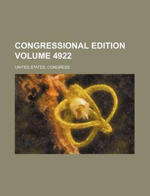 Book cover for Congressional Edition Volume 4922