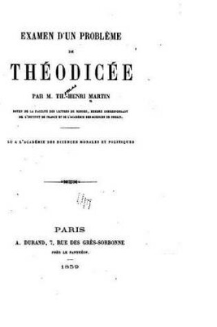 Cover of Examen d'un probleme de theodicee