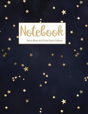 Book cover for Notebook Navy Blue and Gold Stars Edition