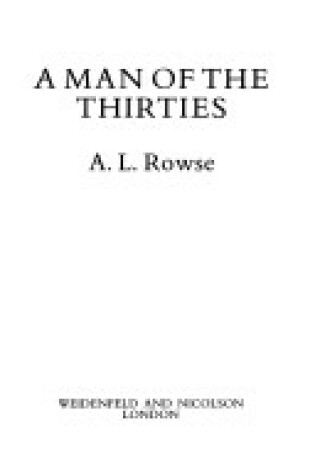 Cover of Man of the Thirties