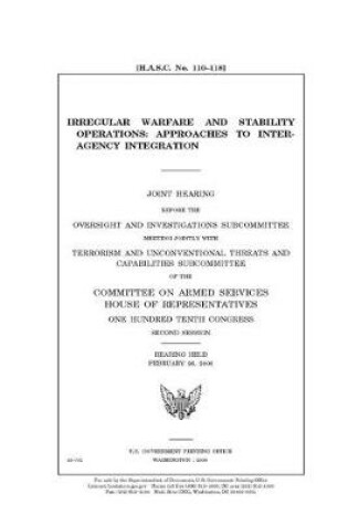 Cover of Irregular warfare and stability operations