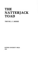 Book cover for The Natterjack Toad