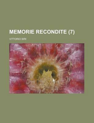 Book cover for Memorie Recondite (7)