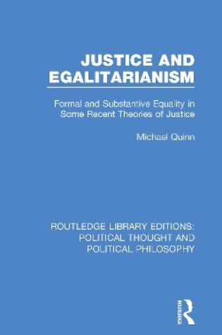 Cover of Justice and Egalitarianism