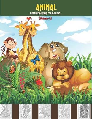 Book cover for animal coloring book for toddlers