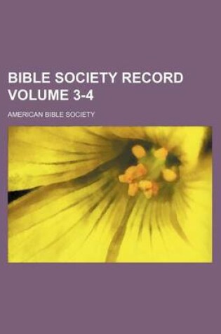 Cover of Bible Society Record Volume 3-4