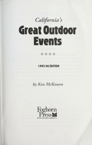 Book cover for California's Great Outdoor Events