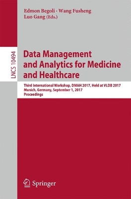 Cover of Data Management and Analytics for Medicine and Healthcare