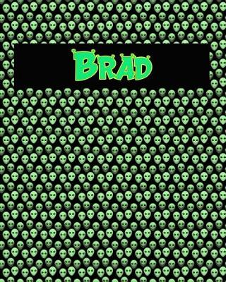 Book cover for 120 Page Handwriting Practice Book with Green Alien Cover Brad