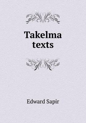 Book cover for Takelma texts