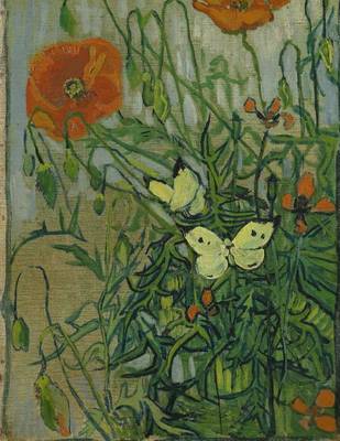 Book cover for Butterflies and Poppies, Vincent Van Gogh. Ruled Journal