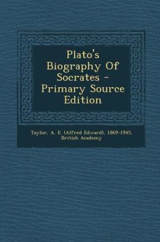 Cover of Plato's Biography of Socrates