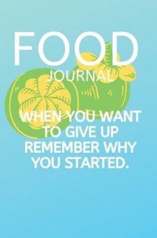 Cover of Food Journal When You Want to Give Up Remember Why You Started.