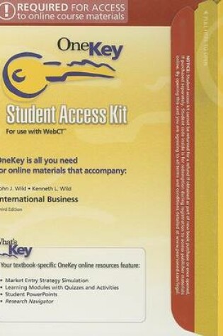 Cover of OneKey WebCT, Student Access Kit,  International Business