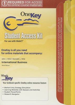 Book cover for OneKey WebCT, Student Access Kit,  International Business