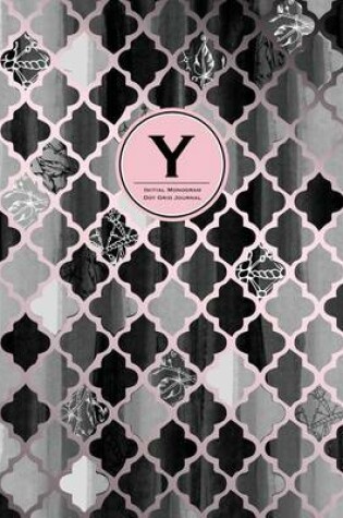 Cover of Initial y Monogram Journal - Dot Grid, Moroccan Black, White & Blush Pink