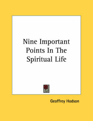 Book cover for Nine Important Points in the Spiritual Life