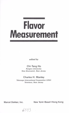 Cover of Flavor Measurement