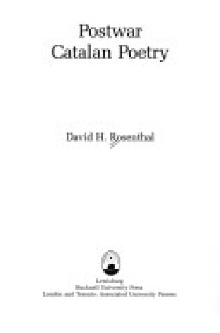 Cover of Postwar Catalan Poetry