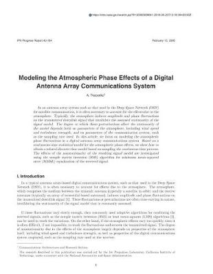 Book cover for Modeling the Atmospheric Phase Effects of a Digital Antenna Array Communications System