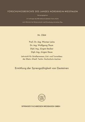 Book cover for Ermittlung Der Sprengzahigkeit Von Gesteinen