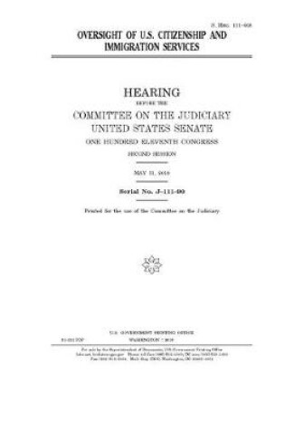 Cover of Oversight of U.S. Citizenship and Immigration Services