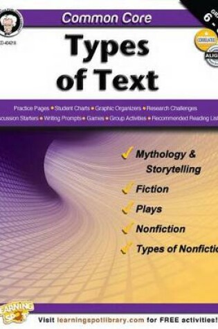 Cover of Common Core: Types of Text