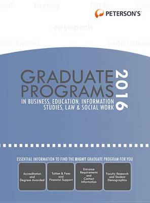 Book cover for Graduate Programs in Business, Education, Information Studies, Law & Social Work 2016