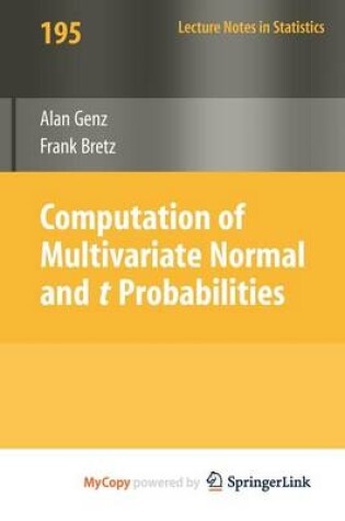 Cover of Computation of Multivariate Normal and T Probabilities