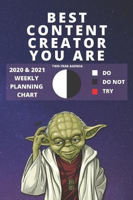 Book cover for 2020 & 2021 Two-Year Weekly Planner For Content Creator Gift - Funny Yoda Quote Appointment Book - Two Year Agenda Notebook